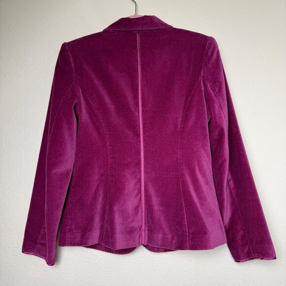Metrostyle Women's Dark Pink 3 Button Velvet Jacket & Notched Lapels Sz 10 - Picture 6 of 6